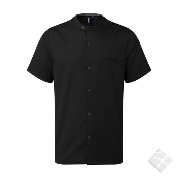 Chef`s recycled short sleeve shirt, sort