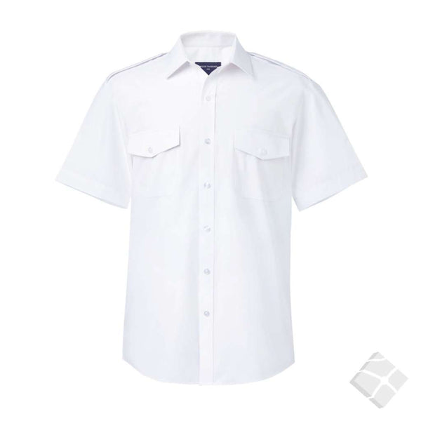 Pilot-/uniform skjorte kort arm - Olympus, hvit