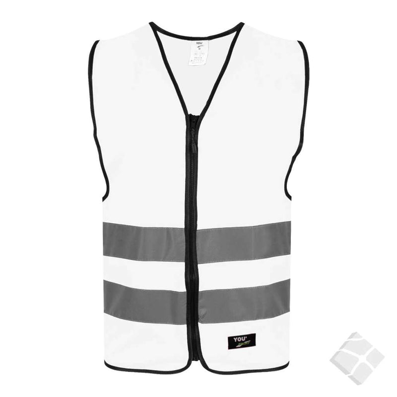 Trenings/refleksvest Flen, hvit - 10 stk