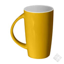 Sigurd porselenskrus m/1 farge logo trykk, gul/hvit