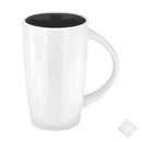 Sigurd porselenskrus m/1 farge logo trykk, hvit/sort