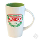 Sigurd porselenskrus m/1 farge logo trykk, hvit/grønn