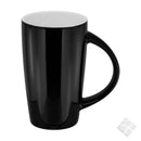 Sigurd porselenskrus m/1 farge logo trykk, sort/hvit