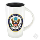 Sigurd porselenskrus m/1 farge logo trykk, hvit/blå