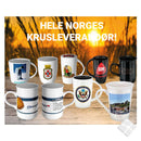 Sigurd porselenskrus m/1 farge logo trykk, sort/hvit