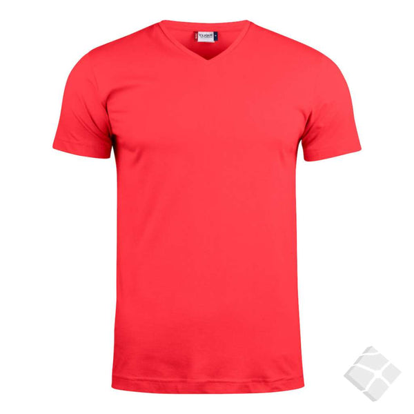 T-skjorte Basic V-neck, rød