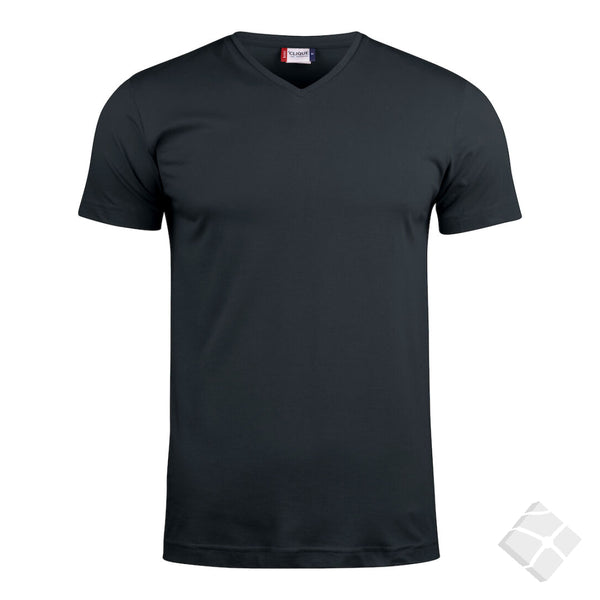 T-skjorte Basic V-neck, sort