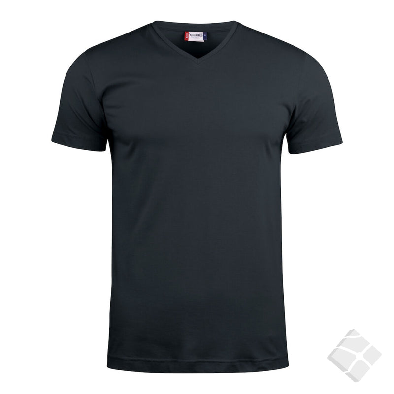 T-skjorte Basic V-neck, sort