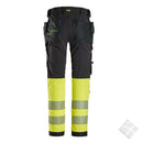 Arbeidsbukse 4-veis stretch, High-Vis KL.1, safety gul