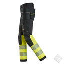 Arbeidsbukse 4-veis stretch, High-Vis KL.1, safety gul