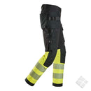 Arbeidsbukse 4-veis stretch, High-Vis KL.1, safety gul