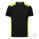 T-skjorte - Contrast serie 104-0, sort/gul