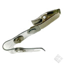 Klips krokodilleklemme med trykknapp