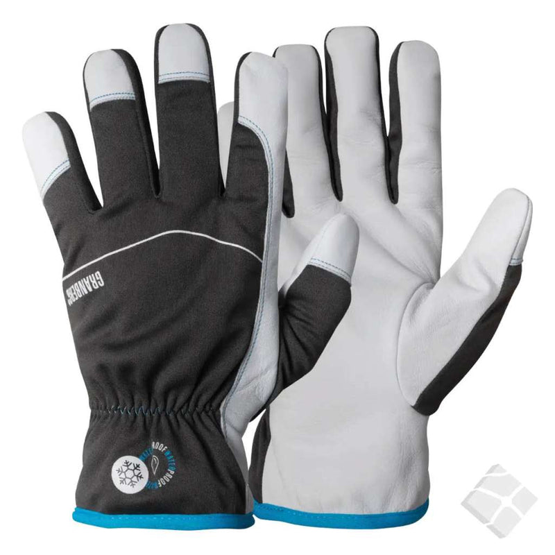 Arbeidshansker lettfòret, grå/hvit