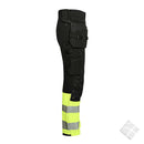 Håndverksbukse i FS - KL 1, sort/safetygul