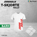 Eurorally t-shirt RALLY til barn, hvit/rød