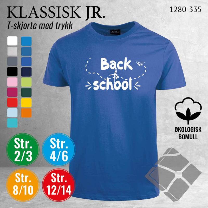 Skole classic t-skjorte, azur blå