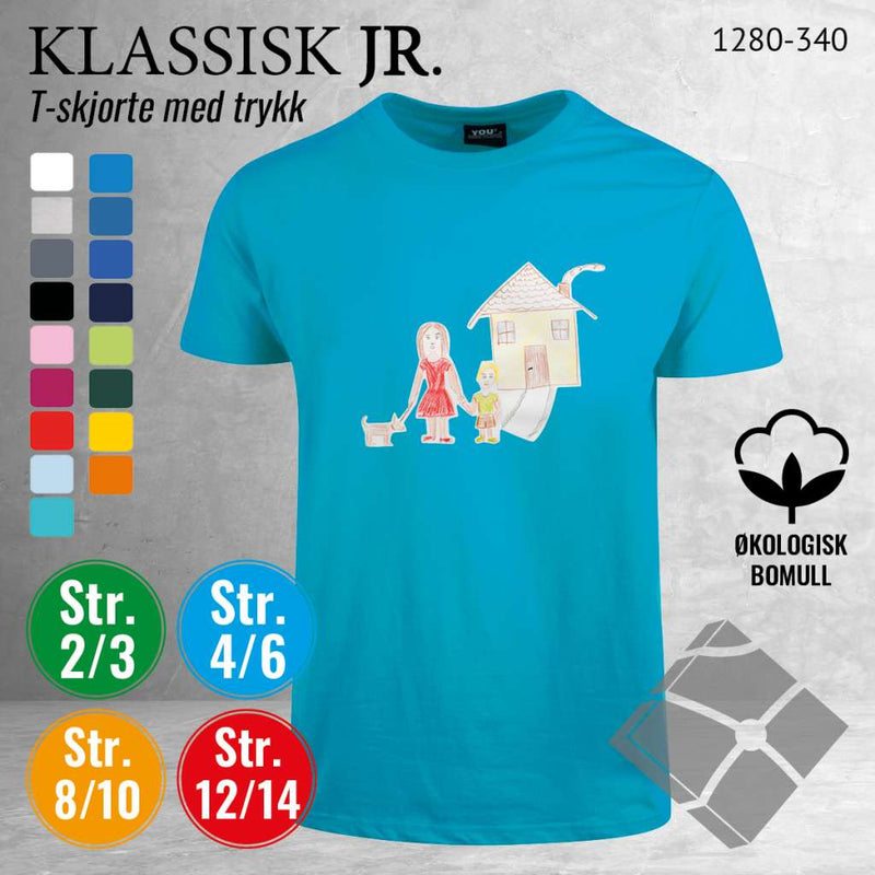 Skole classic t-skjorte, turkis