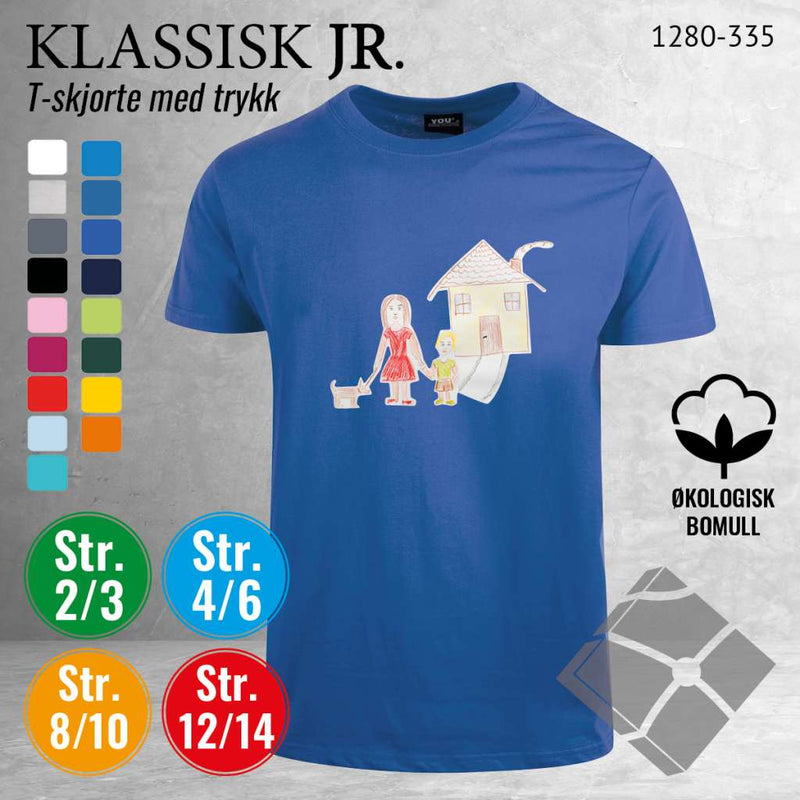 Skole classic t-skjorte, azur blå