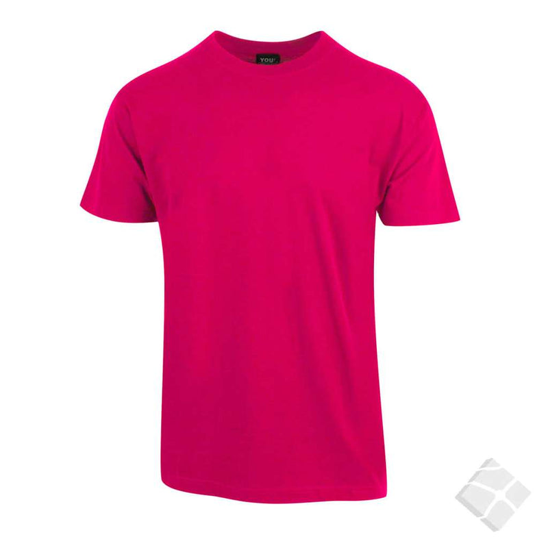 25 stk T-skjorte m/stor brystlogo, raspberry