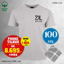 100 stk T-skjorte med brystlogo, aske