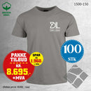 100 stk T-skjorte med brystlogo, grå