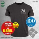 100 stk T-skjorte med brystlogo, koksgrå