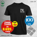 100 stk T-skjorte med brystlogo, sort