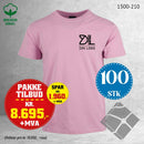 100 stk T-skjorte med brystlogo, rosa