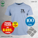 100 stk T-skjorte med brystlogo, lys blå