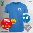 100 stk T-skjorte med brystlogo, azur blå