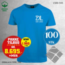 100 stk T-skjorte med brystlogo, brilliantblå