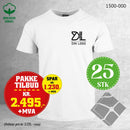 25 stk T-skjorte med brystlogo, hvit