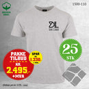25 stk T-skjorte med brystlogo, aske