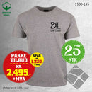 25 stk T-skjorte med brystlogo, gråmelert