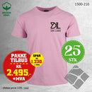 25 stk T-skjorte med brystlogo, rosa
