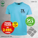 25 stk T-skjorte med brystlogo, horisont blå