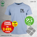 25 stk T-skjorte med brystlogo, lys blå