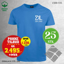 25 stk T-skjorte med brystlogo, azurblå