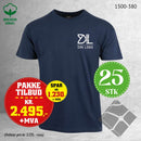 25 stk T-skjorte med brystlogo, marine