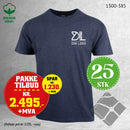 25 stk T-skjorte med brystlogo, marinemelert
