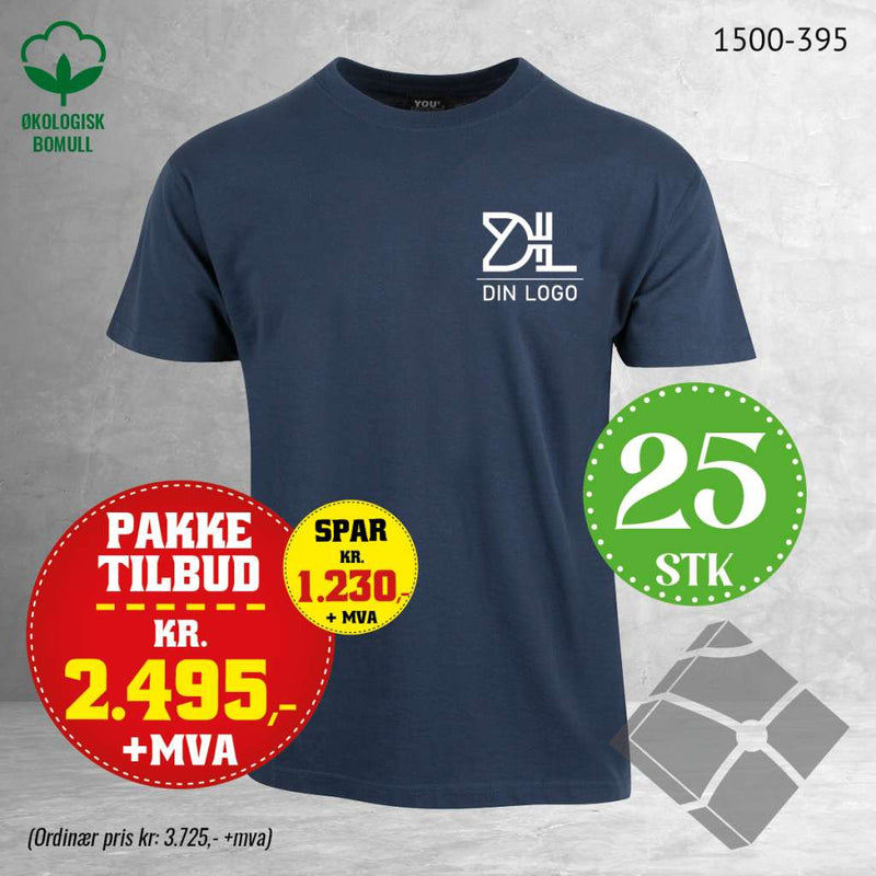25 stk T-skjorte med brystlogo, urban navy
