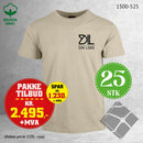 25 stk T-skjorte med brystlogo, sand