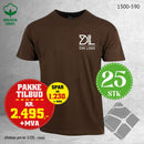 25 stk T-skjorte med brystlogo, brun