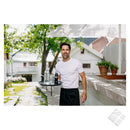 25 stk T-skjorte m/stor brystlogo, hvit