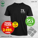 25 stk T-skjorte med brystlogo, sort