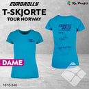Eurorally TOUR NORWAY t-shirt dame, turkis