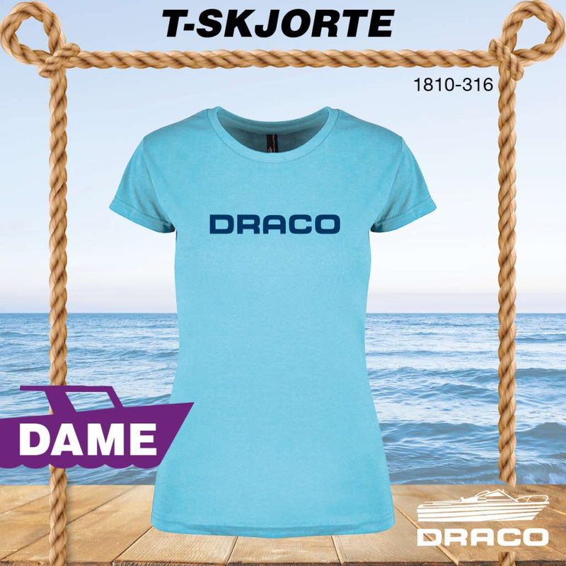 Draco dame t-skjorte classic logo, horisont blue