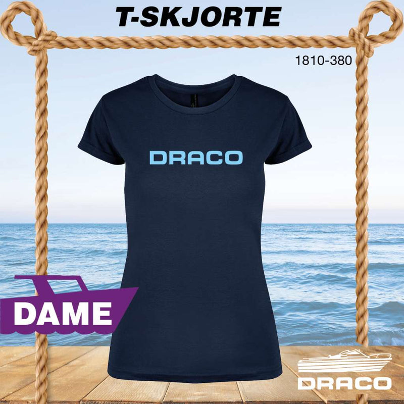 Draco dame t-skjorte classic logo, marine