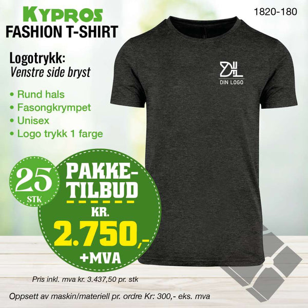 25 stk Fashion t-skjorte - Kypros, koksgrå